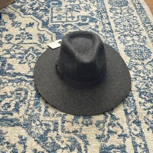 Wyeth wool gray wide brim fedora hat